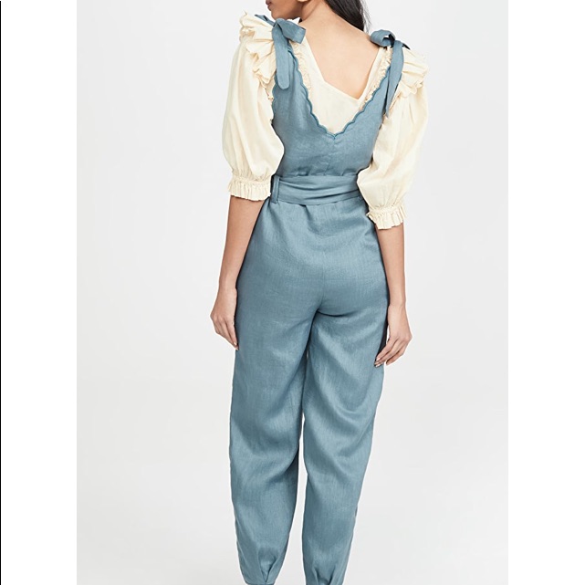 Innika Choo Gray Fava Rutfrend Linen Overalls Sz. 3 (Us-L) Nwt — image 2 of 8